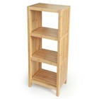 Bamboo Bathroom Towel Self     Freestanding Storage Rack Corner Cabinet 4 Tier