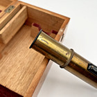Vintage Brass French Microscope With Mirror - Original Wood Box - Made In France