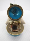 Vintage Evans Turquoise Enamel Apple Table Lighter Ashtray Set Brass Mcm
