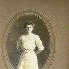Cabinet Card Woman Arms Behind Back Portrait Victorian Vintage Antique