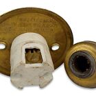 Rare Early Antique Bryant Electric Brass Jr  Porcelain Plug Outlet