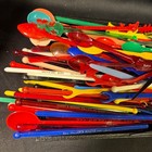 Vintage Plastic Swizzle Sticks Cocktail Stirrers Lot 14 Advertising Mid Century