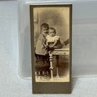 Miniature Cabinet Photo Children Siblings Victorian Portrait Antique C1890s