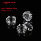 1g 1 5g Mini Clear Plastic Sample Travel Jars Containers Round Cosmetic Pots
