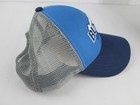 Busch Light Beer Hat Cap Strap Back Trucker Blue Gray Embroidered