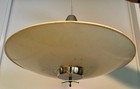 Vintage Mcm Beige Fiberglass Saucer Pendant Light Lamp Mid Century Modern Atomic
