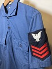 Vintage 70s Us Navy Utility Jumper Pullover Button Shirt Medium 22x26 Ma-1 N1