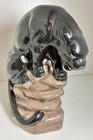 Vintage 1950s  Mid Century Modern Black Panther Figurine  Ceramic  9   