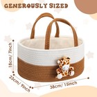 Giraffe Baby Diaper Caddy Organizer Cotton Rope Nursery Storage Bin Basket Ba   