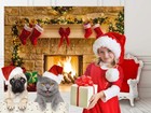 7x5ft Child Christmas Fireplace Photography Backdrop Photo Studio Decor 11209