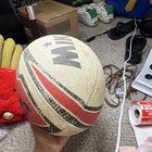 Mikasa Rugby Ball Size 5 Senior World Rugby R5-sc White red black
