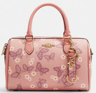 Coach Lovely Butterfly Flowers Floral Key Chain Bag Charm Fob Ch856 Pink Gold