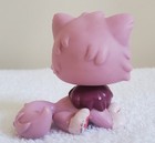 Lps Littlest Pet Shop  2138 Pink White Magenta Persian Cat Green Eyes 