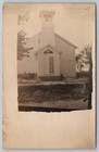 Antique Vintage Photo Postcard Picture Old School House Or Church Building Rppc