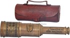 Antique Vintage Pirate Telescope Brass And Aluminum  Monocular With Leather Case