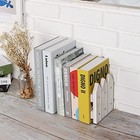 Rustic White Wood Bookends Set Of 2 - Decorative Farmhouse Style For Heavy Books