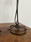 Pair Bronze Wrought Bronze Metal Floral Candlesticks Candelabras 