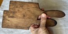 2 Vtg Antique Primitive Butter Paddles Ribbed Wooden Actual Pair C1900
