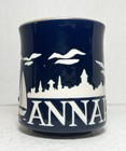 Vintage Annapolis Maryland Ceramic Blue Mug Sailboat Souvenir Chesapeake Bay