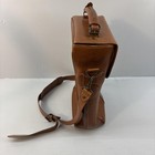 Vintage Mark Paul Wine Carrier Brown Leather Shoulder Strap Holds Two Bottles