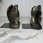 Vintage Colonial Virginia Hamilton Cast Brass 1776 Eagle Bookends