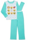 Emoji Girls 6-6x 7-8 14-16 Long Sleeve Fleece Pajamas Set Pj s Happy Face  10723