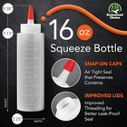 2-pack Plastic Squeeze Bottles For Sauces - 16oz Condiment Squeeze Bottles For L