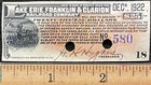 1922     lake Erie  Franklin   Clarion    Railroad Bond Coupon vignette  Scarce 