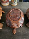 Hand Carved Wooden Turtle Trinket Box W  Removable 7 1 2  Lid   Small