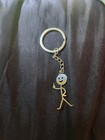 New Silver Metal Key Chain Stick Figure Middle Finger