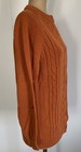 Fully Fashioned Society Cardigan Sweater Cable Acrylic Sz 38 Burnt Orange Vtg