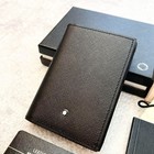 Montblanc Black Leather Card Holder Sartorial 4cc Mini Wallet Mb113223 - New