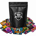 100 Pcs 3 5g Holographic Mylar Bags Mix 5 Designs Smell Proof Zip Lock