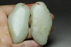 Chinese Antique Natural Old Hetian Jade Hand-carved A Pair Boys Girls Statues