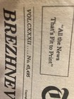Vintage 1982 Ny Times Brezhnev Dead Ay 75 