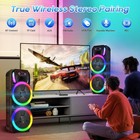 Dual 15  Bluetooth Speaker Rechargable Woofer Heavy Bass Tws Fm Party Karaok Led