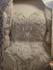 White Satin Lace Vintage Wedding Dress With Lace Details In Display Box