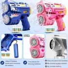2 Pack Bubble Guns For Kids  Led Light Up Rechargeable Bubbles Bluepink 