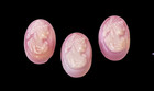Pink Oval Glass Leo Popper Cameo Antique Button   special Little Rarity 