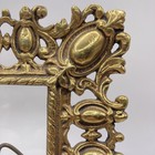 Vintage Cast Iron Gold Plated Picture Frame Holds 4    By 5 5    Picture