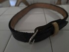 Belt Made Of Black Leather With Silver Buckle For Kids