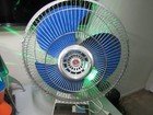 Vintage Kdk By Patton 16    Large Blue Blade Oscillating Desk Fan Freeship
