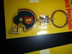 2 Vintage Metal Football Helmet Keychains Sports Denver Broncos Camel Cigarettes