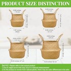 4 Pcs Woven Seagrass Baskets Belly Basket Folding Boho Natural Plant Pot