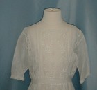 Sweet Antique Child s Dress Victorian 1890 Embroidered White Cotton