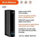 Arris G20  Cable Modem Router Combo  Fast Docsis 3 1 Multigigabit Wifi 6 Ax30   
