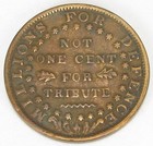 Hard Times Token Not One Cent  Ht 52  Very Fine   188