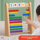 Wooden Abacus For Kids 10-row Counting Toy With Beads Sticks Alphabet Cards Gift