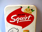 1963 Squirt Soda Thermometer-sign-13 5 -org -embossed Bottle-vintage Mt 13 A