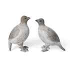 2 Resin Rustic Quail Birds Chicks Figurines Farmhouse Garden Yard Home Decor